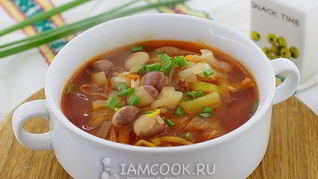 Постный красный борщ