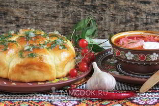 Украинский борщ с пампушками