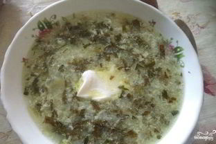 Зеленый борщ без мяса