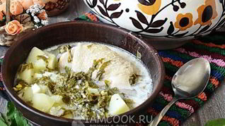 Зеленый борщ в мультиварке