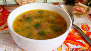 Чечевичный суп с охотничьими колбасками