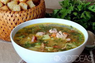 Гороховый суп с копченой курицей