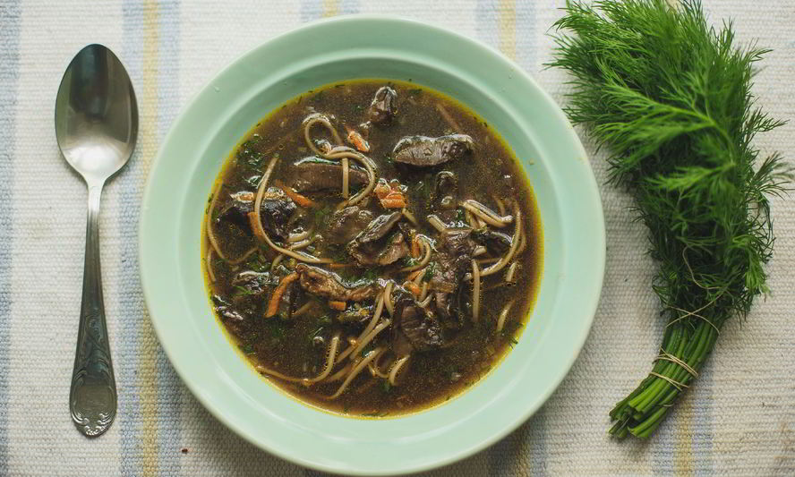 Рецепт грибного супа с гречневой лапшой