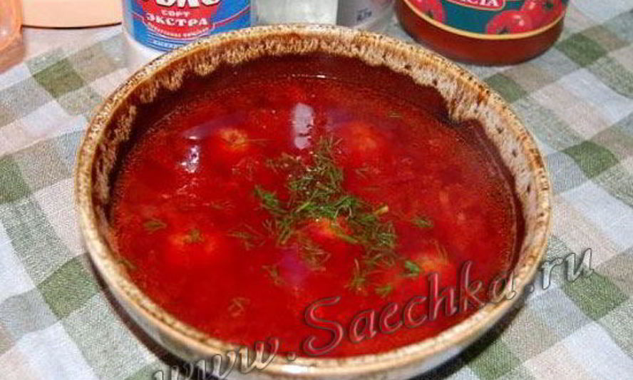 Рецепт красного супа с фрикадельками