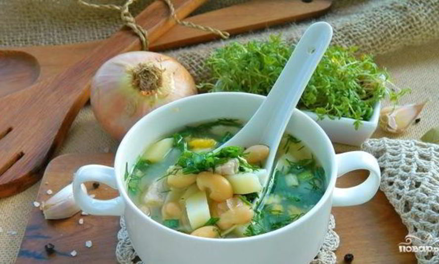 Рецепт куриного супа с фасолью консервированной