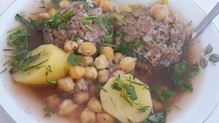 Кюфта бозбаш по-азербайджански суп с рисом и мясом