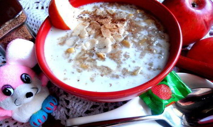 Рецепт летнего супа из 4-х злаков с яблоками и ревенем