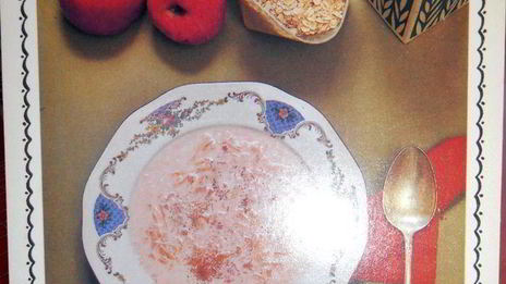 летний суп из 4-х злаков с яблоками и ревенем