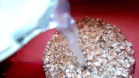 летний суп из 4-х злаков с яблоками и ревенем