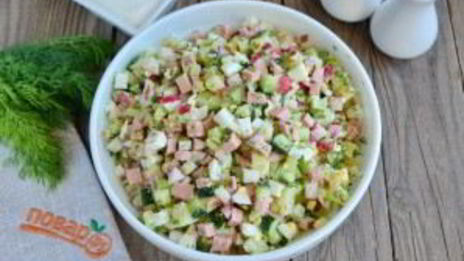 окрошка с колбасой