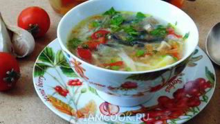 Овощной суп с грибами