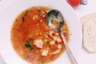 Овощной суп с курицей