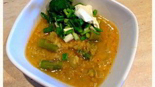 Постный чечевичный суп с сельдереем