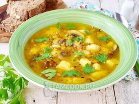 Постный гречневый суп
