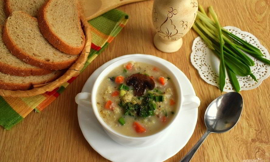 Рецепт пшенного супа с грибами