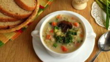 пшенный суп с грибами