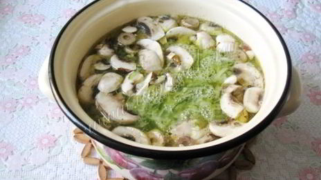 рассольник с грибами