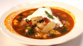 Разноцветный суп с пангасиусом и тилапией