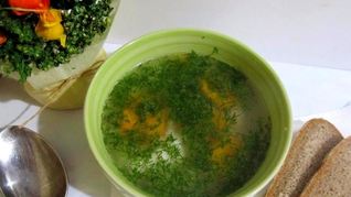 Рыбный суп из филе минтая с рисом