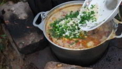 шулюм из баранины на природе