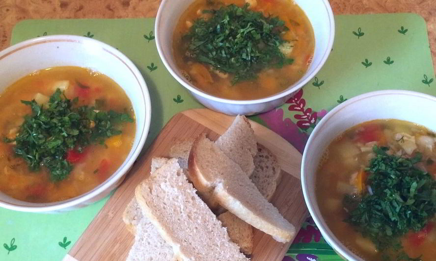 Рецепт супа из чечевицы с курицей и овощами
