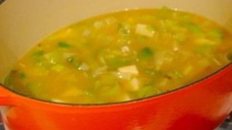 суп из тыквы с картофелем и луком-пореем