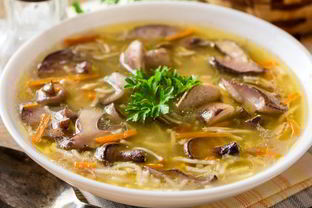 Суп-лапша куриный с грибами