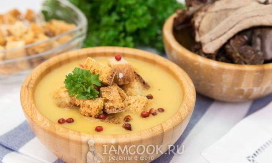 Рецепт горохового супа-пюре с копчеными ребрышками