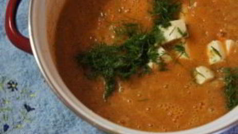 овощной суп-пюре с креветками
