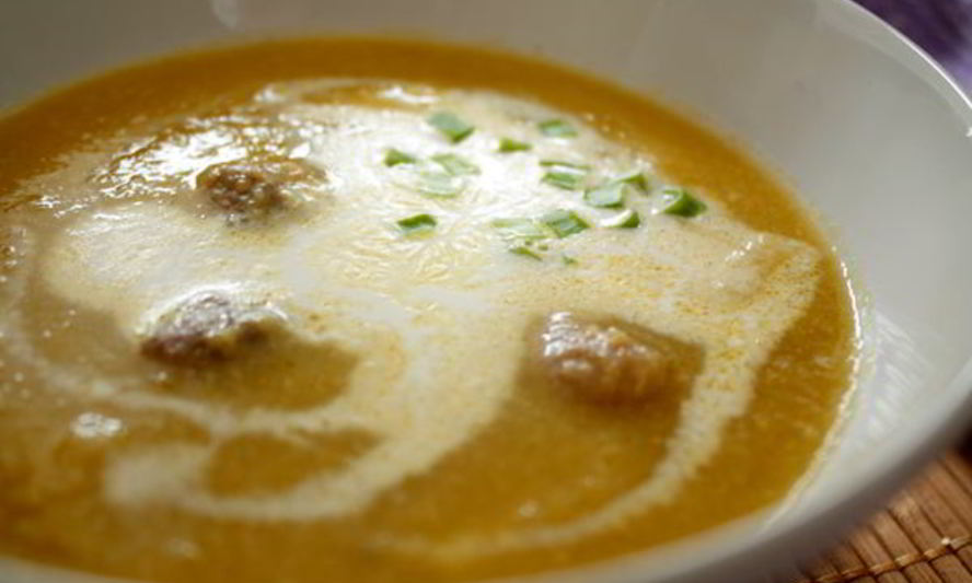 Рецепт овощного супа-пюре с тефтельками