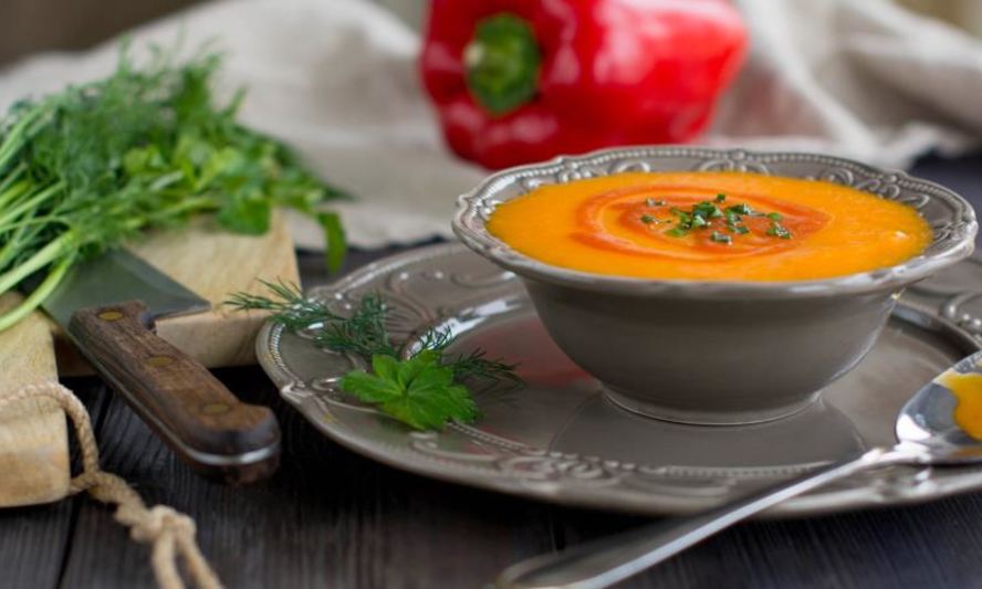 Рецепт овощного супа-пюре с запеченным сладким перцем