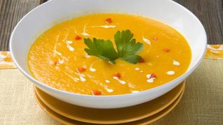 Постный суп-пюре из печеных овощей