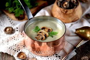 Постный суп-пюре из шампиньонов