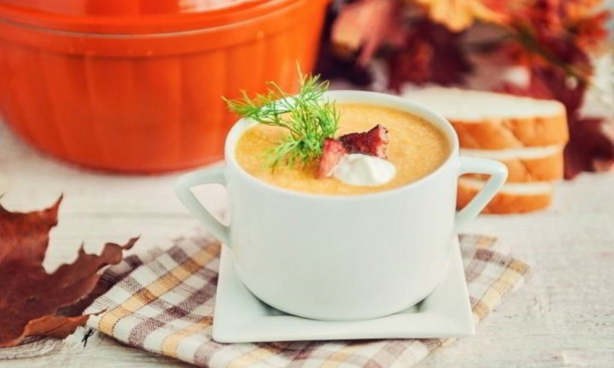 Рецепт супа-пюре из тыквы с беконом