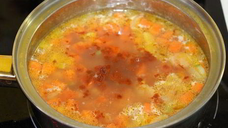 суп-пюре с чечевицей и нутом