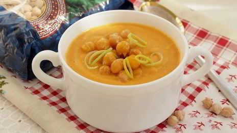 суп-пюре с чечевицей и нутом