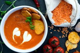 Свекольно-чечевичный суп-пюре