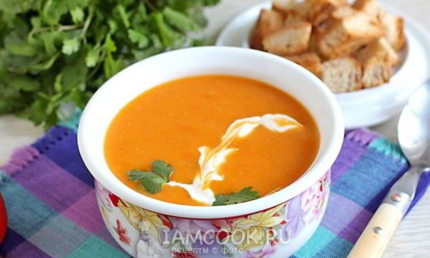Рецепт томатна-тыквенного суп-пюре с картофелем