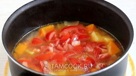 томатно-тыквенный суп-пюре с картофелем