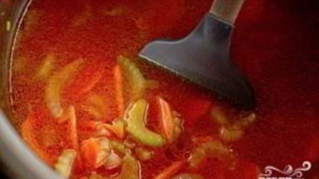 томатный суп-пюре с моцареллой