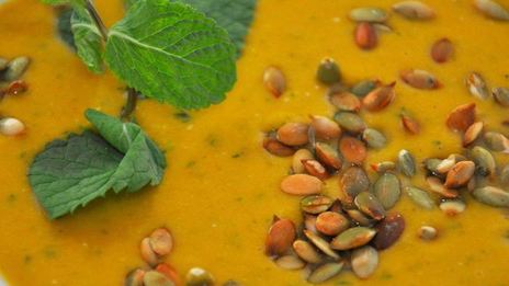 тыквенный суп-пюре с чечевицей