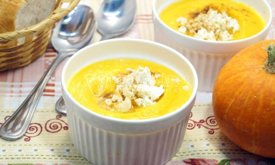 Рецепт тыквенного супа-пюре с сыром