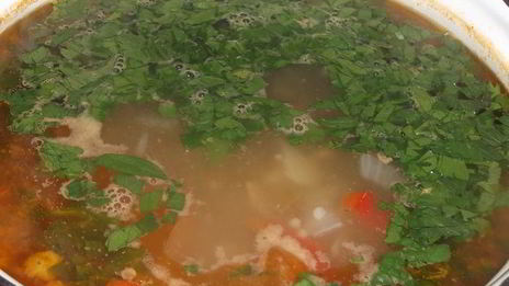 суп рисовый с фасолью