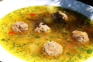 Суп с картофелем и мясными фрикадельками