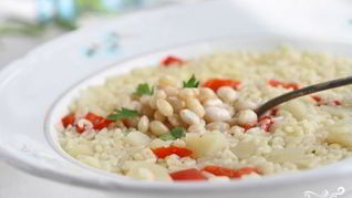 Суп с макаронами и фасолью