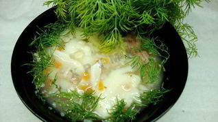 Суп с макаронами, картошкой и мясом в мультиварке