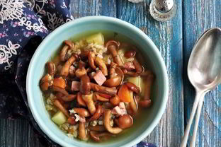 Суп с опятами замороженными