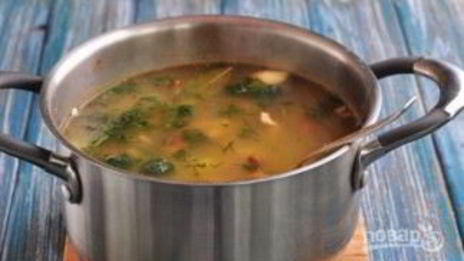 суп с опятами замороженными