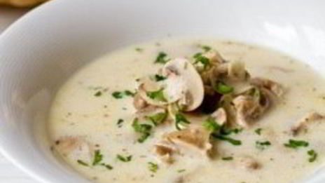 суп с шампиньонами и курицей