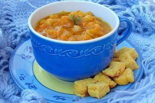 Тыквенный суп с нутом